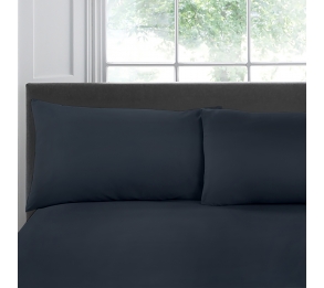 100% Cotton Pair of Housewife Pillowcases - Navy