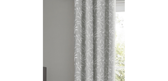Alexa Silver -  Lined Eyelet Curtains
