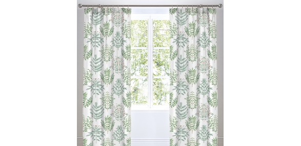 Emily - Green Pencil Pleat Curtains