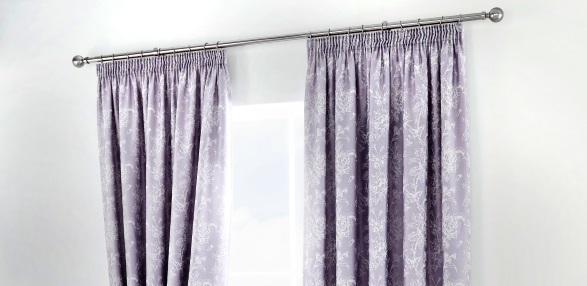Jasmine Lavender Lined Pencil Curtains