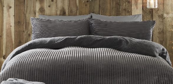 Ribbed Teddy Fleece Charcoal