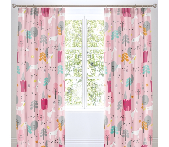 Unicornland - Pair of Pencil Pleat Curtains