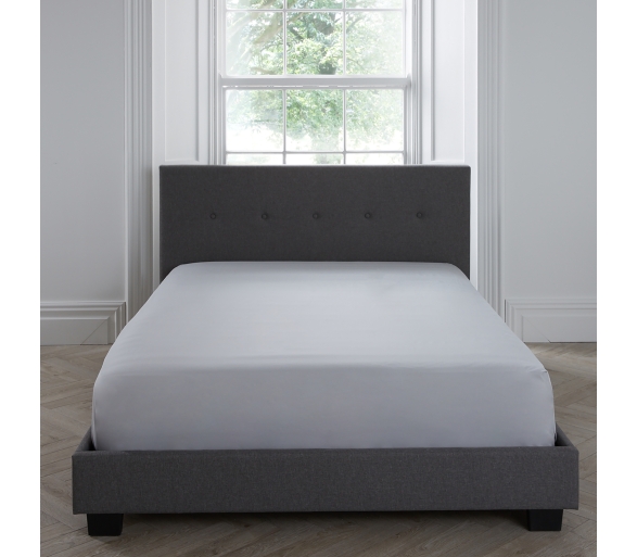 100% Cotton 400TC 38cm Deep Fitted Sheet - Silver
