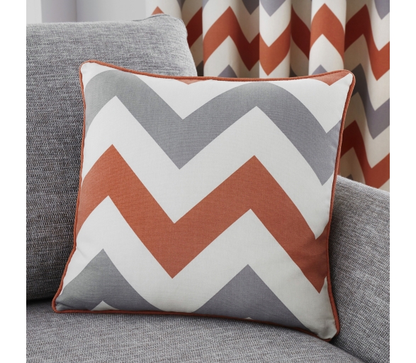 Chevron Teracotta Filled Cushion