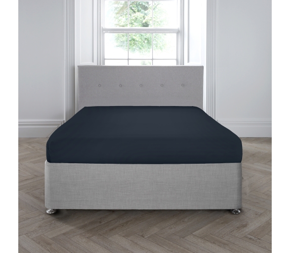 100% Cotton 35cm Deep Fitted Sheet - Navy