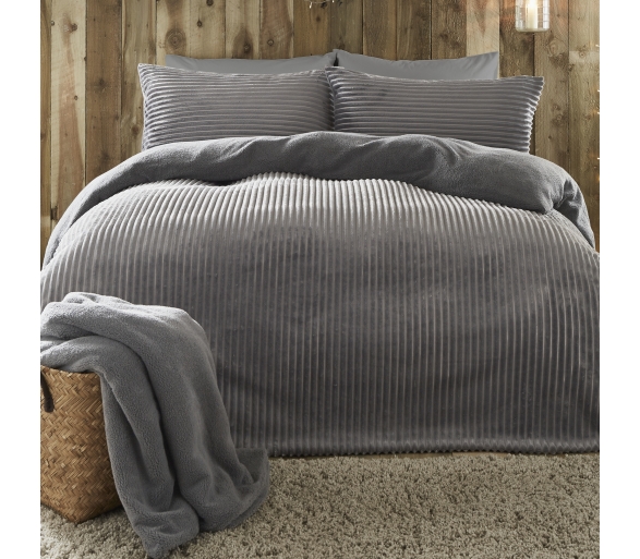 Ribbed Teddy Fleece Silver