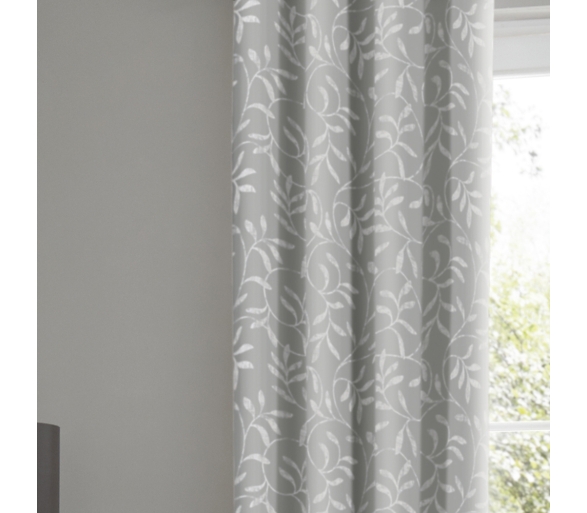 Alexa Silver -  Lined Eyelet Curtains