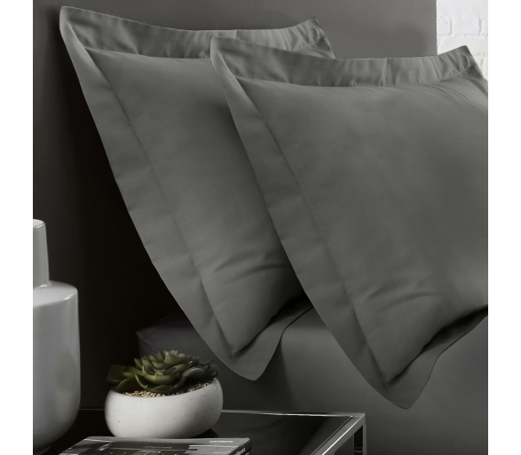 Charcoal - Oxford Pillowcase (Twin Pack)