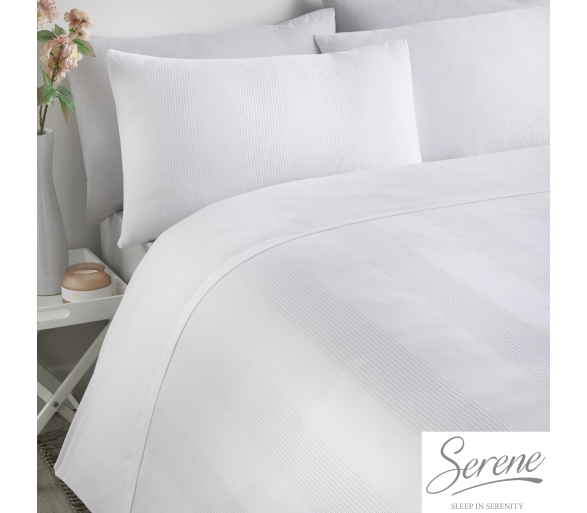 Waffle Stripe - White Bedding