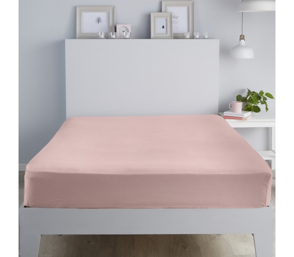 Brushed Fitted Sheets - Pink