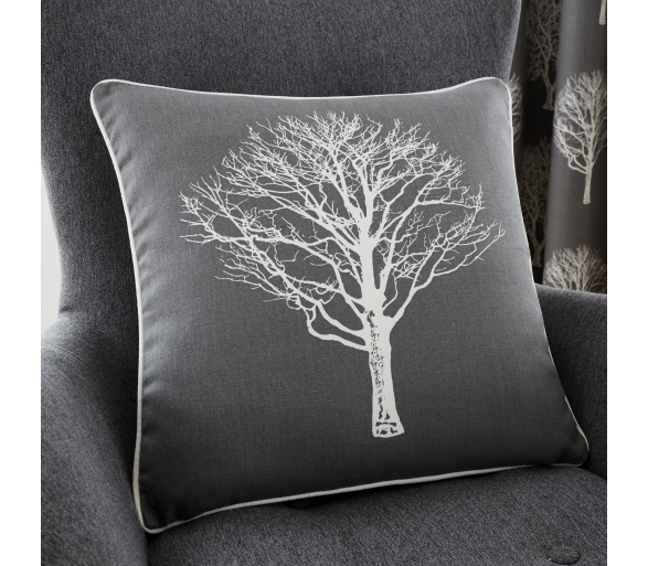 Woodland Trees - Charcoal Filled Cushion