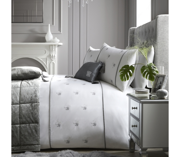 Midnight At The Oasis - White Duvet Cover Set
