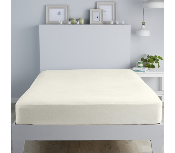 Brushed Fitted Sheets - Cream
