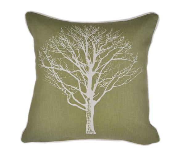 Woodland Trees - Green Cushion Cover