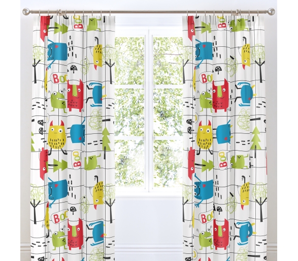 Monster Mob - Pair of Pencil Pleat Curtains