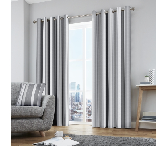 Whitworth Stripe - Grey Filled Cushion