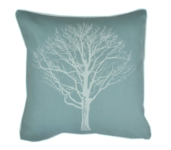 Woodland Trees - Duck Egg Cushion Cover