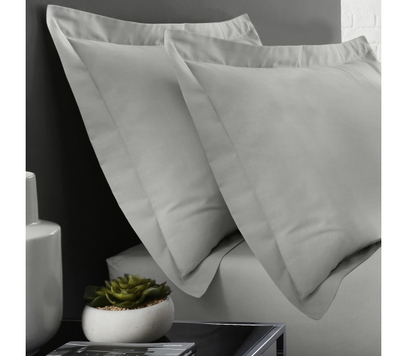 Grey - Oxford Pillowcase (Twin Pack)