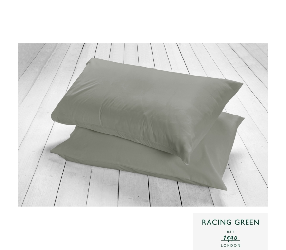 Racing Green - Slate Grey - Pair of Pillowcases