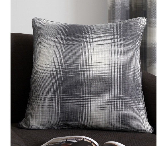 Lincoln Check - Grey Filled Cushion
