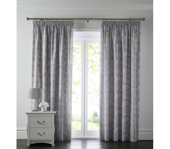 Freya - Grey Pencil Pleat Curtains