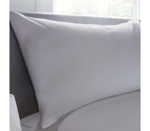 100% Cotton 400TC Pair of Housewife Pillowcases - Silver