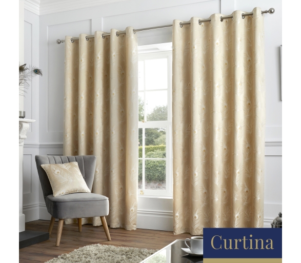 Feather - Natural Eyelet Curtains