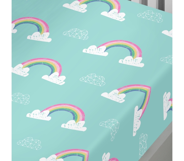 Rainbow Unicorn Multicolour Fitted Sheet